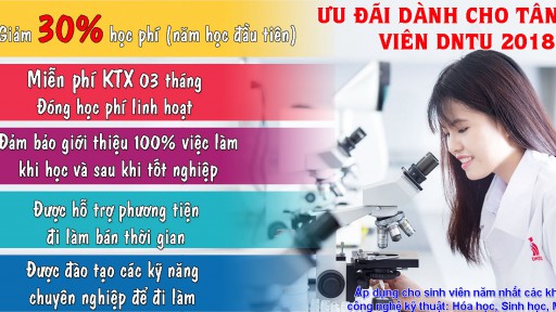 Chính sách hỗ trợ tân sinh viên ngành Công nghệ Kỹ thuật Hóa học, Công nghệ Sinh học và Công nghệ Kỹ thuật Môi trường năm học 2018 - 2019