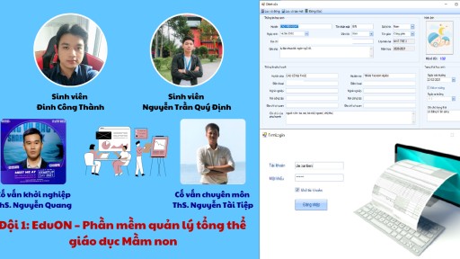 Dự án khởi nghiệp: Phần mềm quản lý tổng thể giáo dục Mầm non (EduON) –  nhóm tác giả xuất sắc cho vòng tiếp theo của cuộc thi SV_StarUp.2021